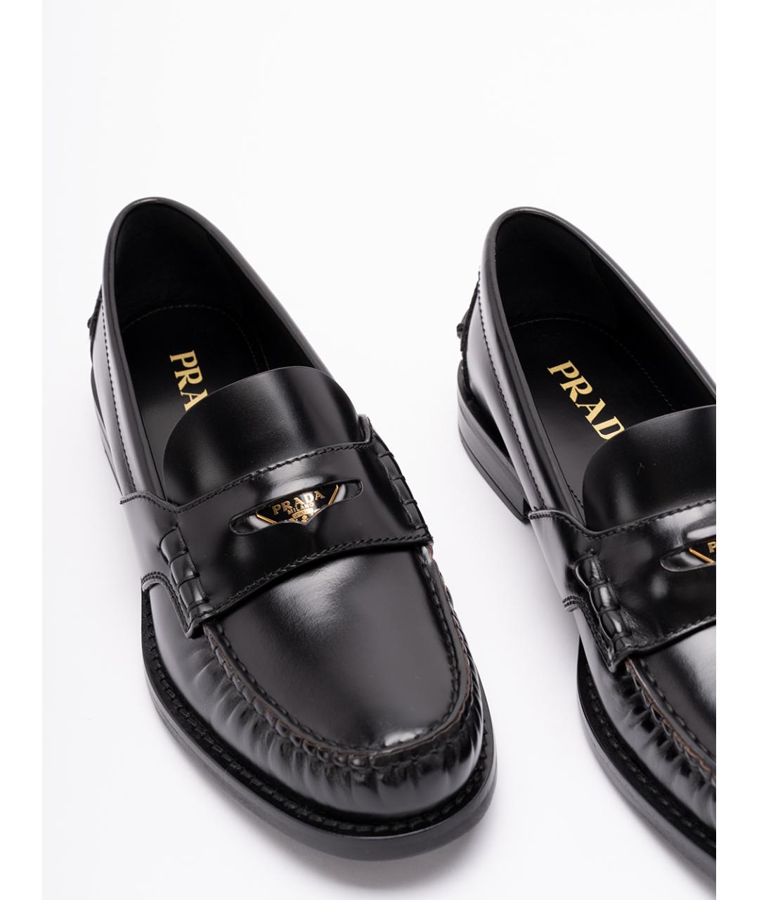 PRADA Черные кожаные лоферы, фото 4
