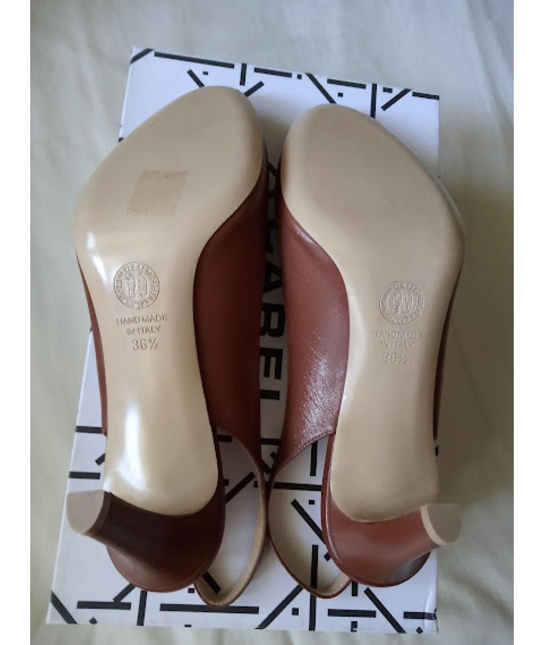 CAREL Коричневые кожаные босоножки, фото 5