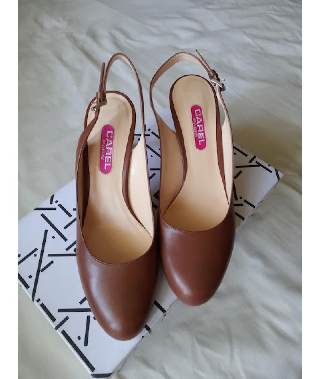 CAREL Коричневые кожаные босоножки, фото 2