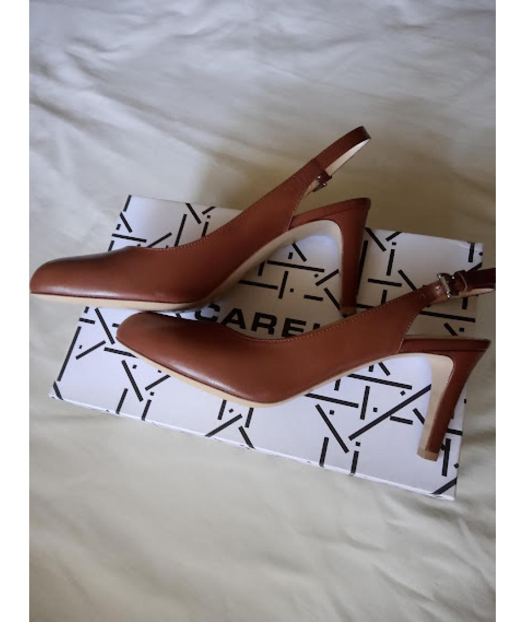 CAREL Коричневые кожаные босоножки, фото 10