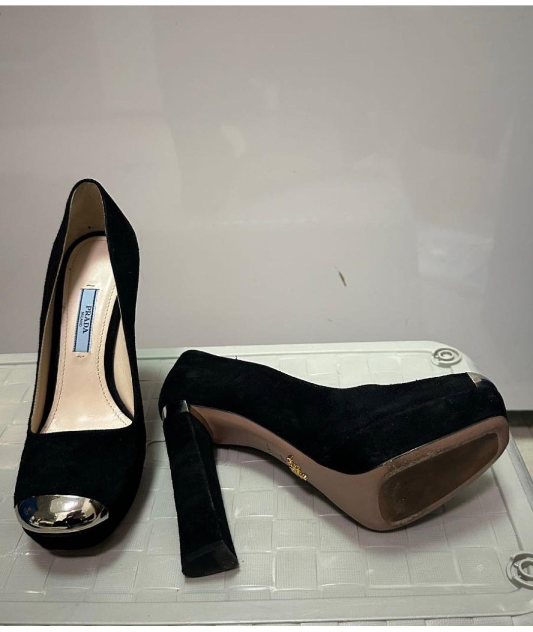 PRADA Черные замшевые туфли, фото 4