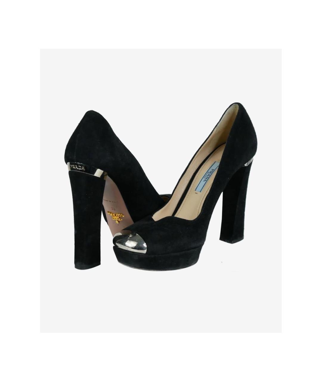PRADA Черные замшевые туфли, фото 3