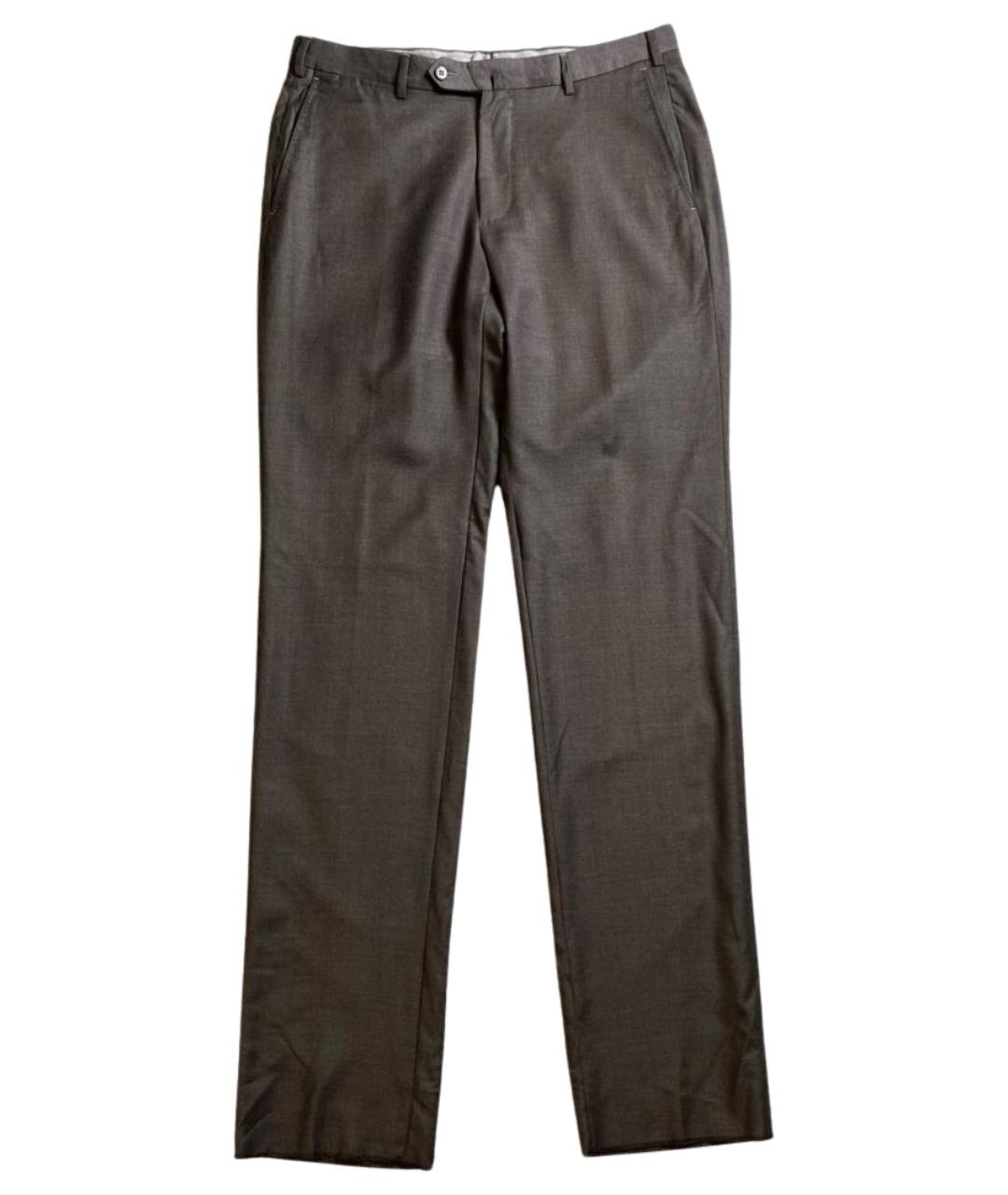 ERMENEGILDO ZEGNA XXX Коричневые шерстяные классические брюки, фото 1