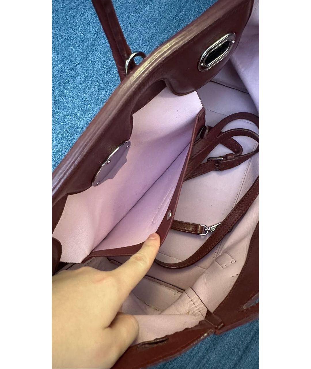 RALPH LAUREN Красная кожаная сумка тоут, фото 4