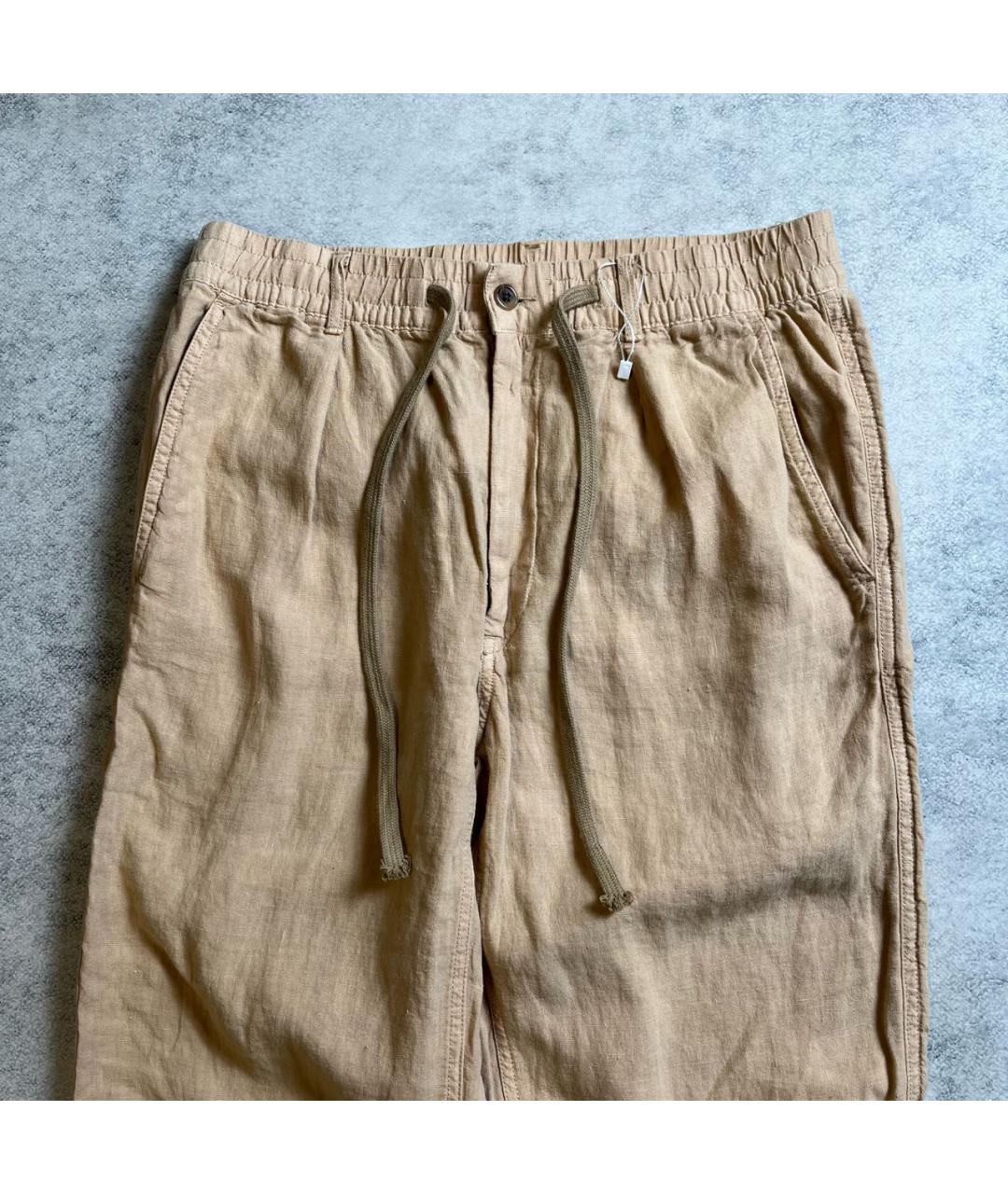 RALPH LAUREN Хаки льняные повседневные брюки, фото 3