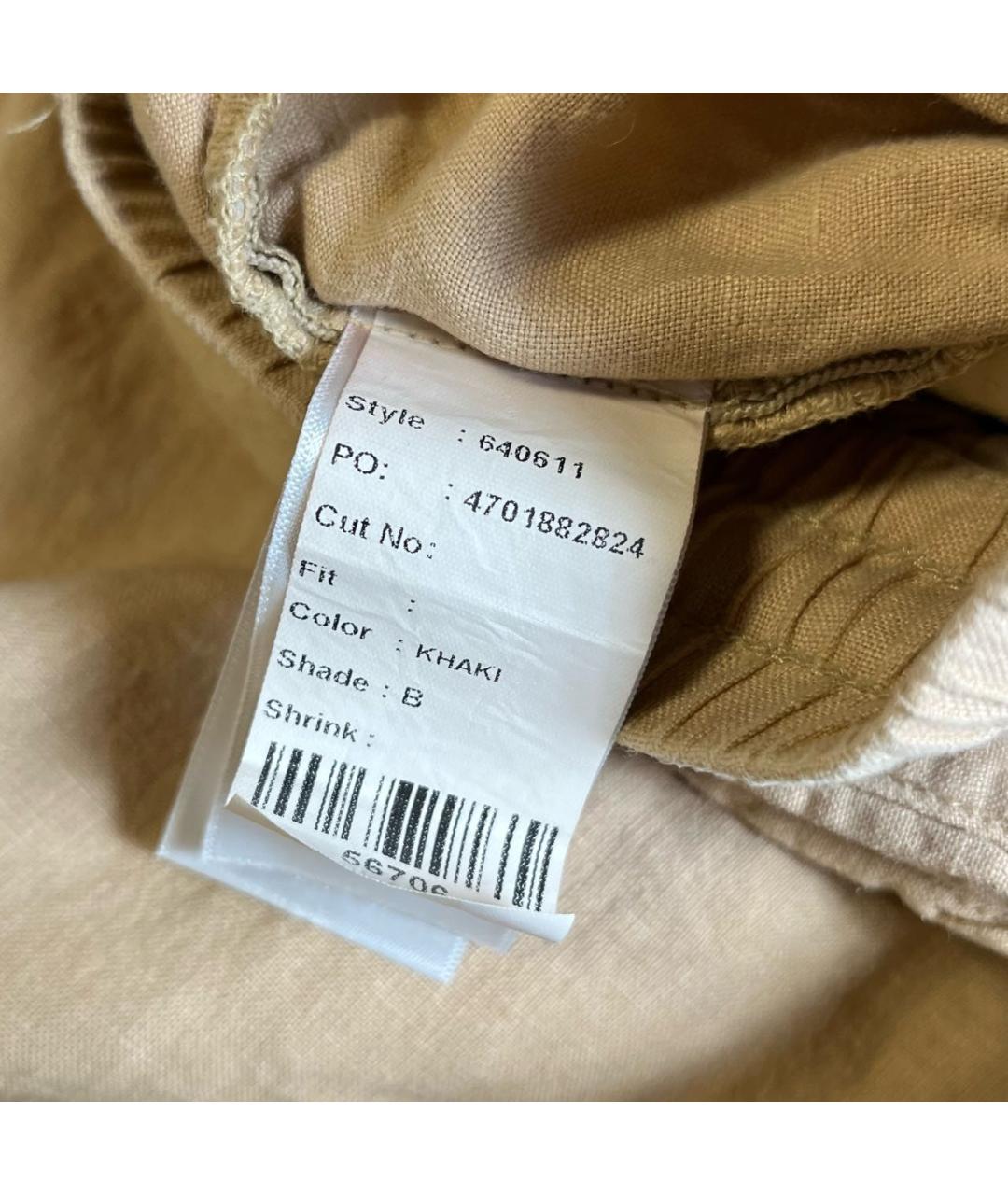 RALPH LAUREN Хаки льняные повседневные брюки, фото 7