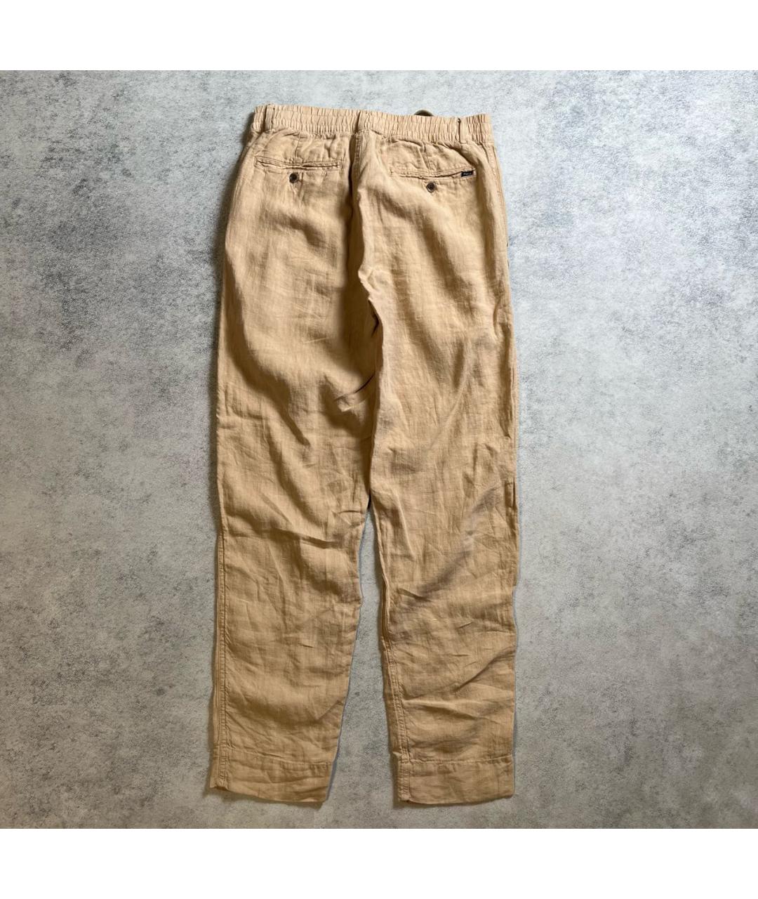 RALPH LAUREN Хаки льняные повседневные брюки, фото 2