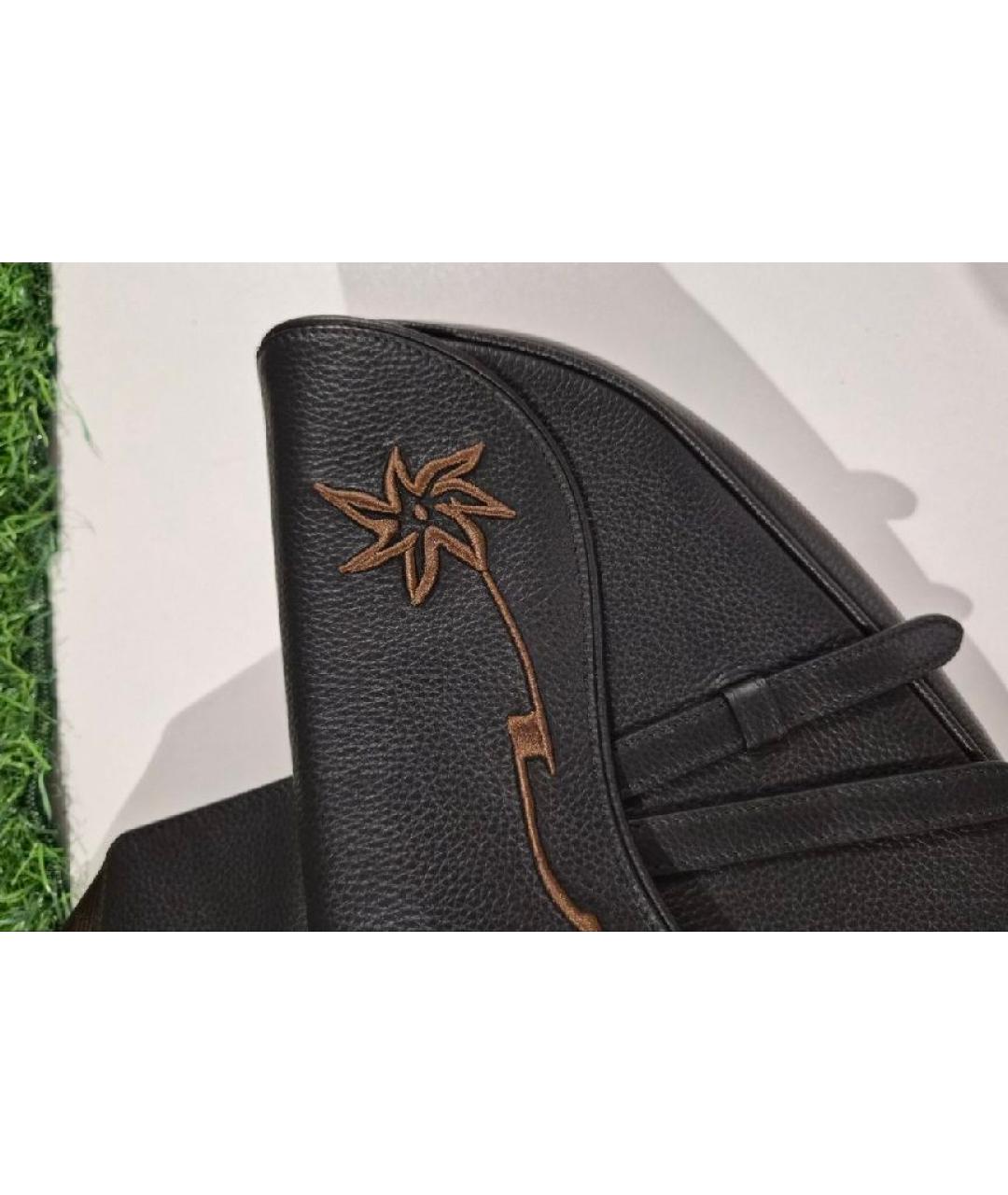 CHRISTIAN DIOR Черная кожаная сумка через плечо, фото 7