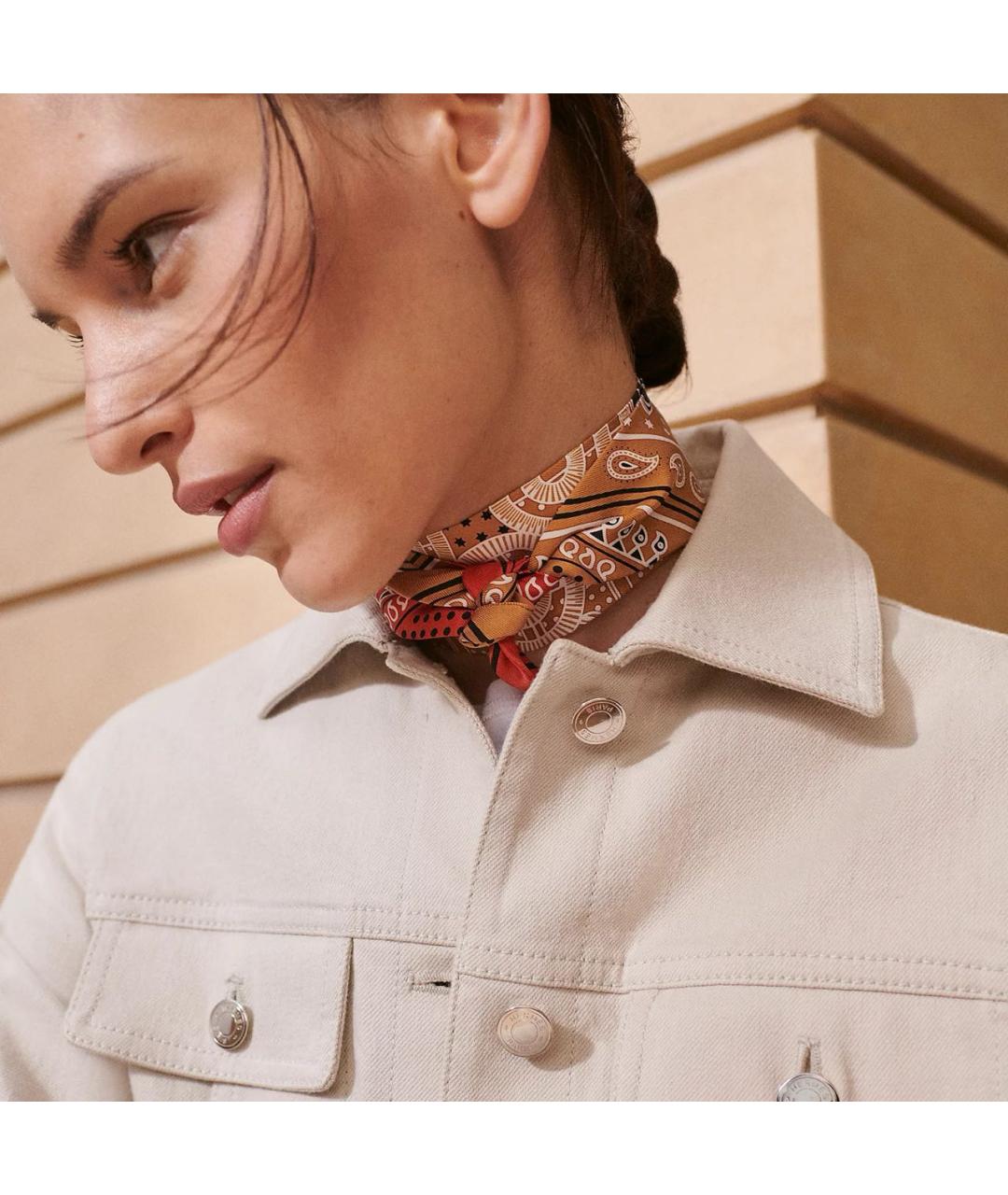 HERMES Мульти шелковый платок, фото 8