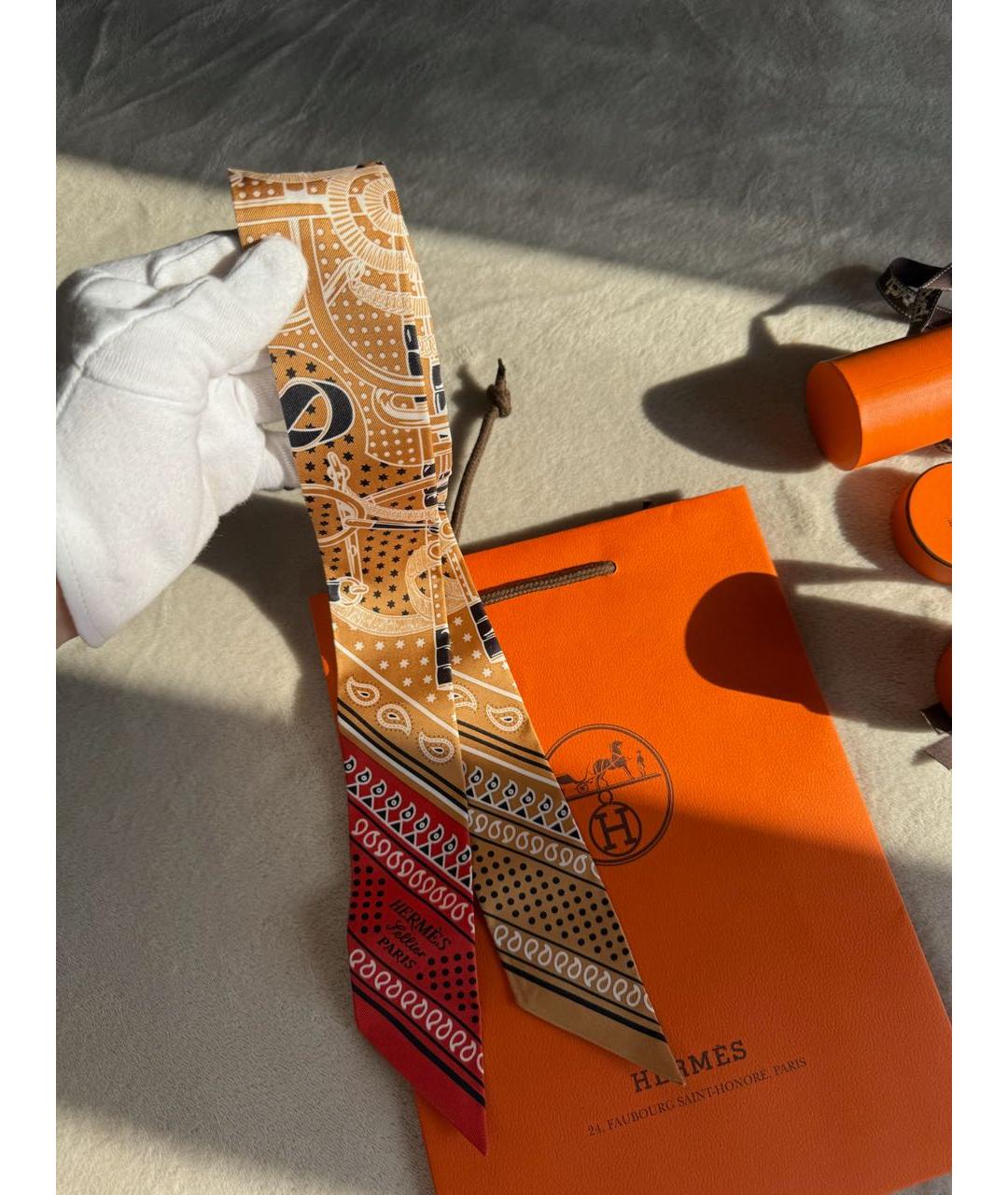 HERMES Мульти шелковый платок, фото 2
