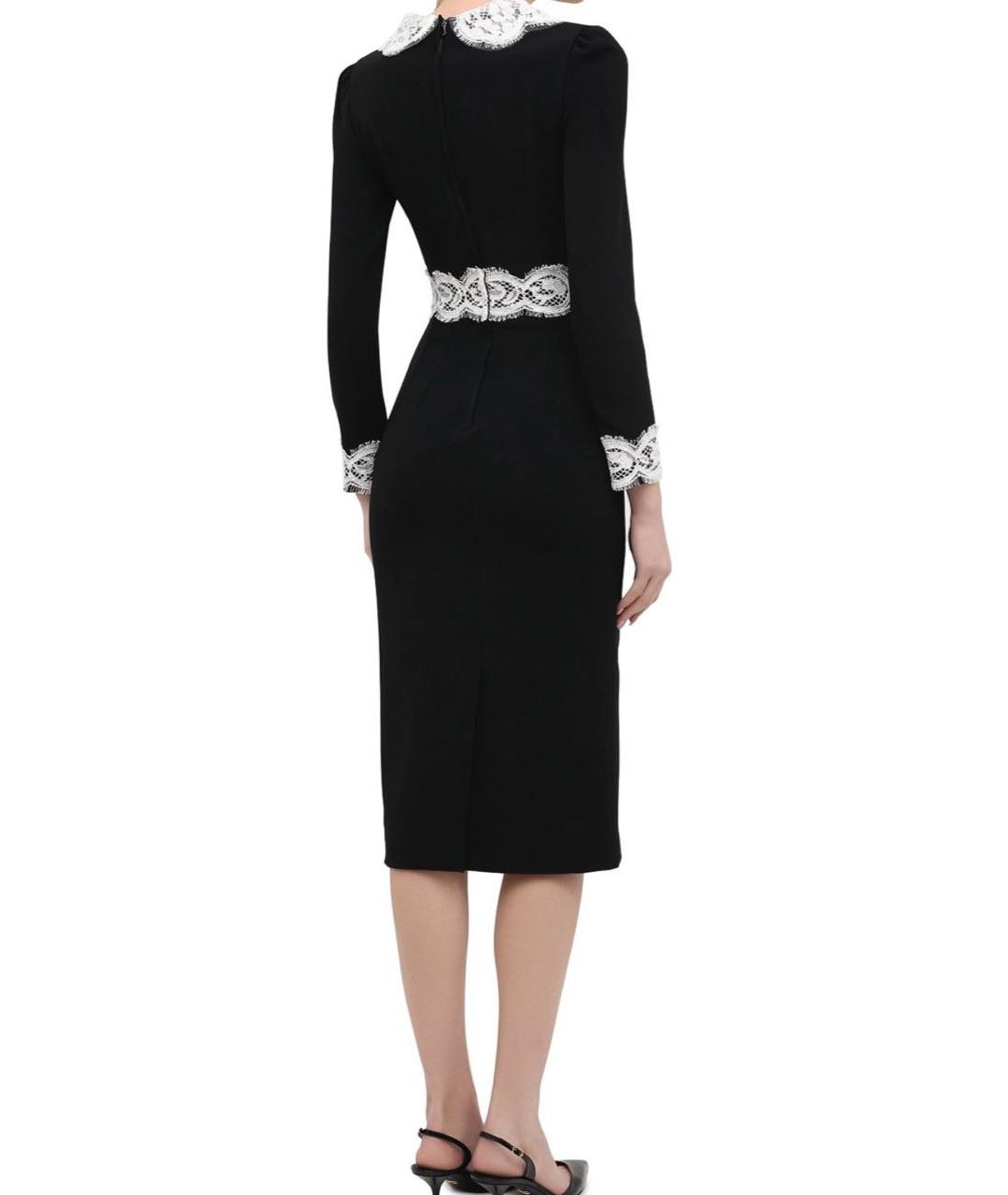 DOLCE&GABBANA Черное шерстяное коктейльное платье, фото 3