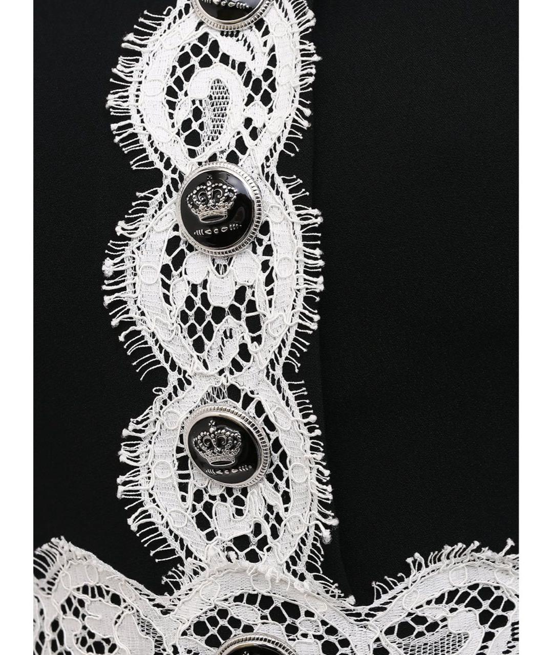 DOLCE&GABBANA Черное шерстяное коктейльное платье, фото 4