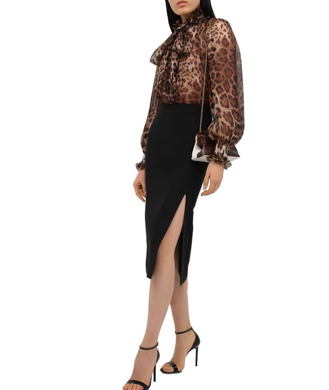 DOLCE&GABBANA Коричневая шелковая блузы, фото 3