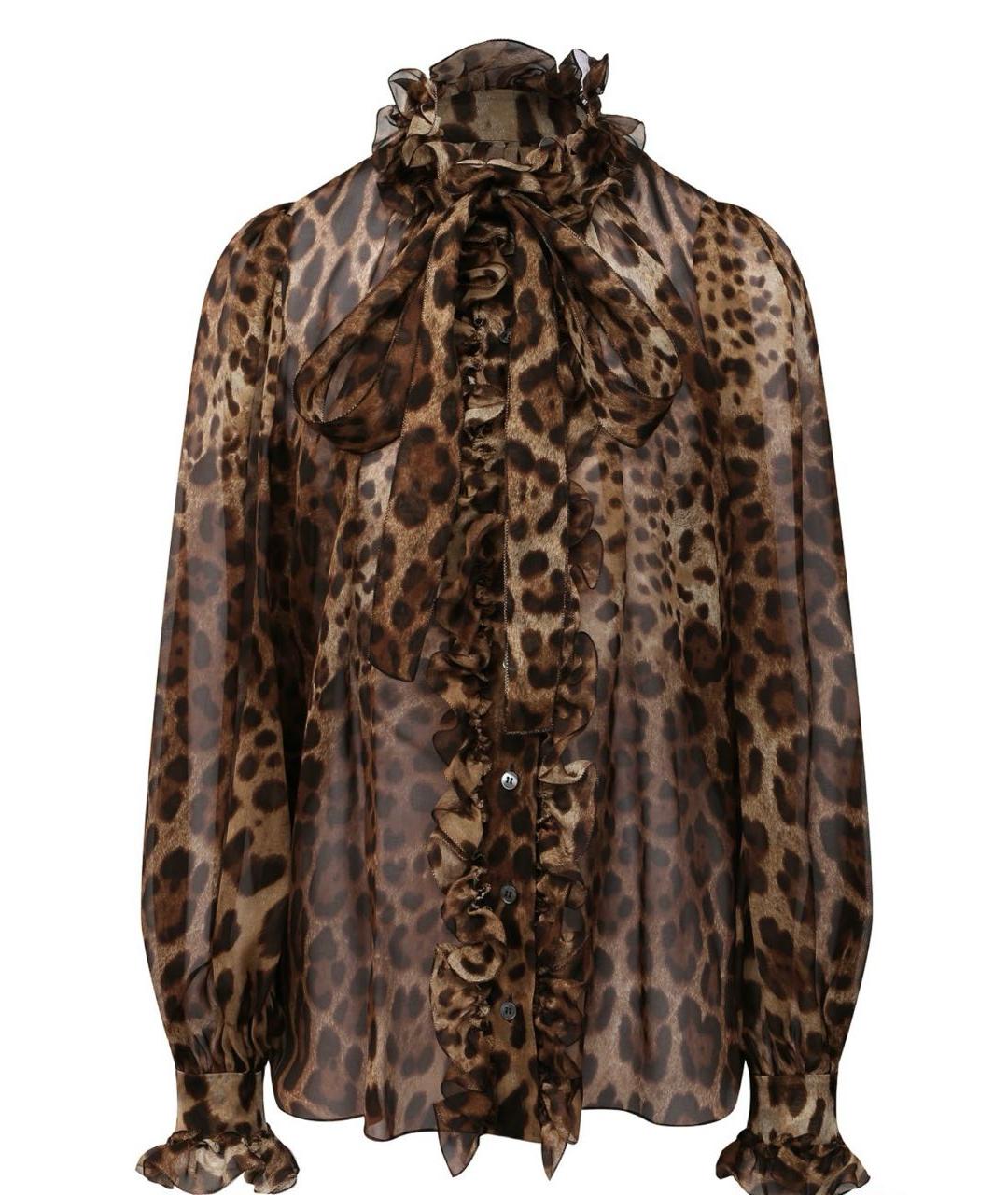 DOLCE&GABBANA Коричневая шелковая блузы, фото 1