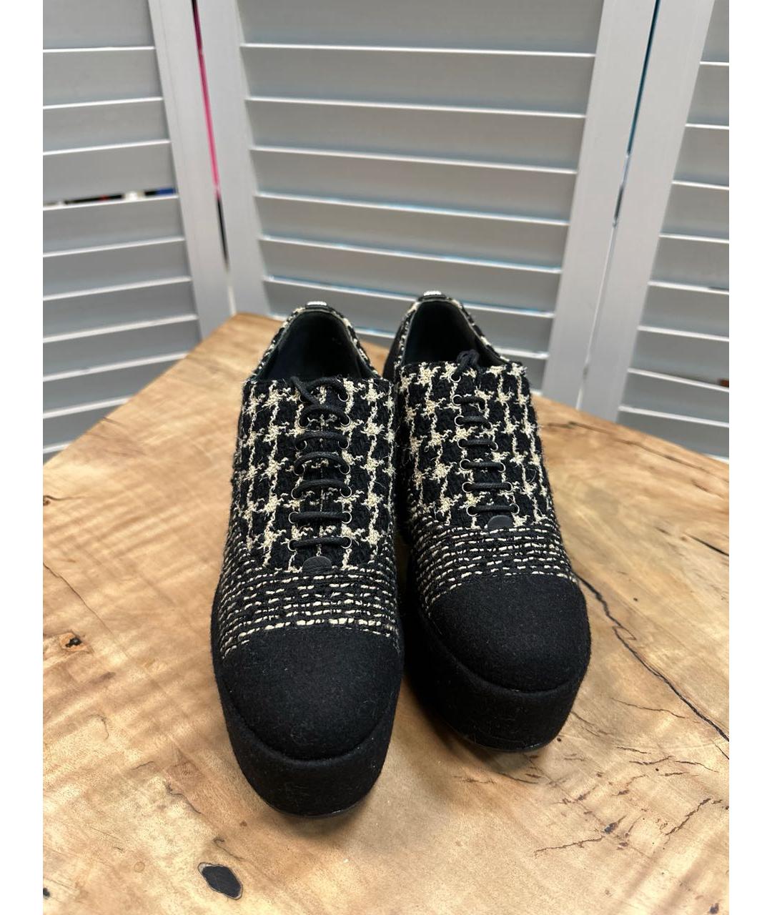 CHANEL Черные кожаные туфли, фото 2