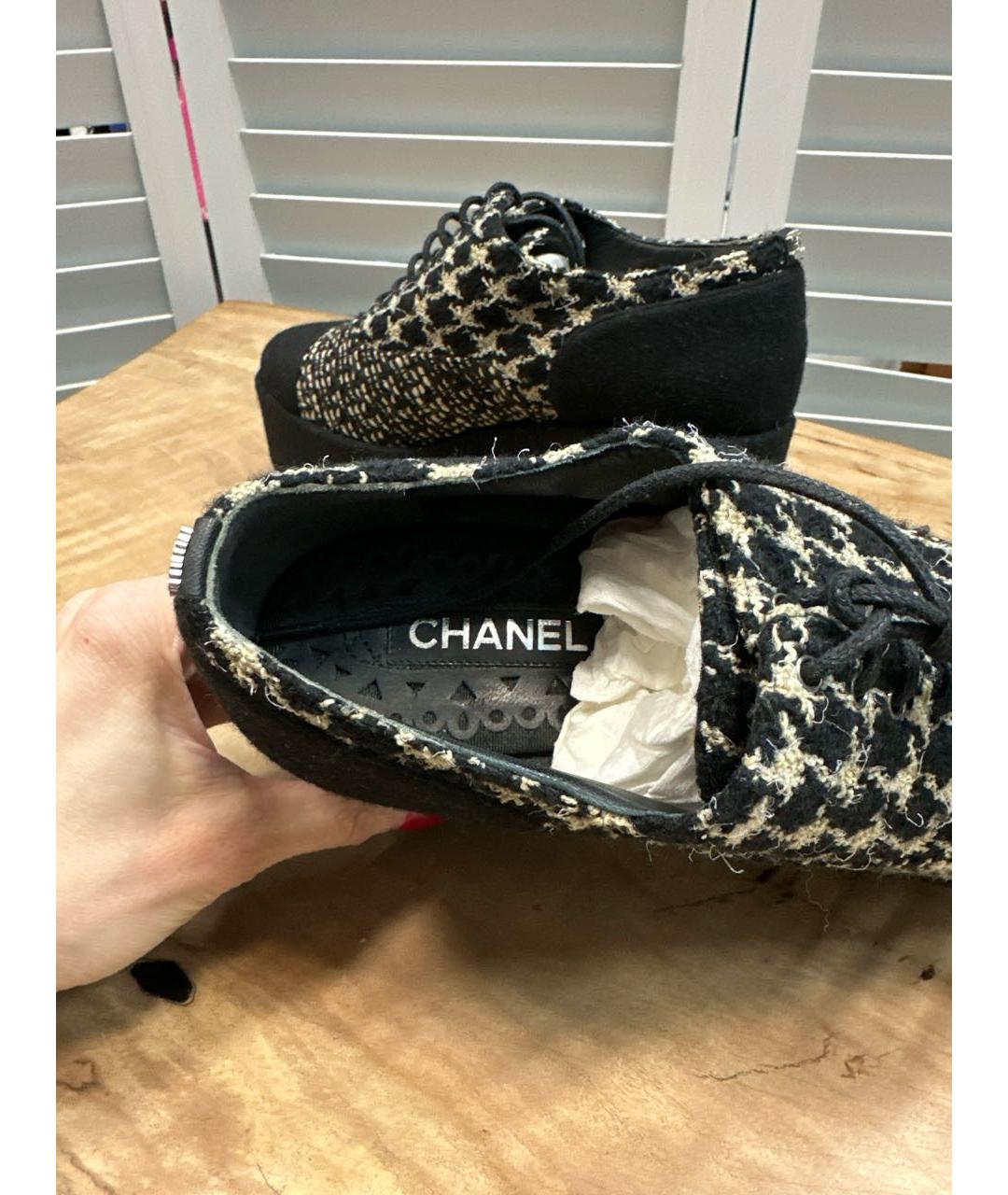 CHANEL Черные кожаные туфли, фото 5