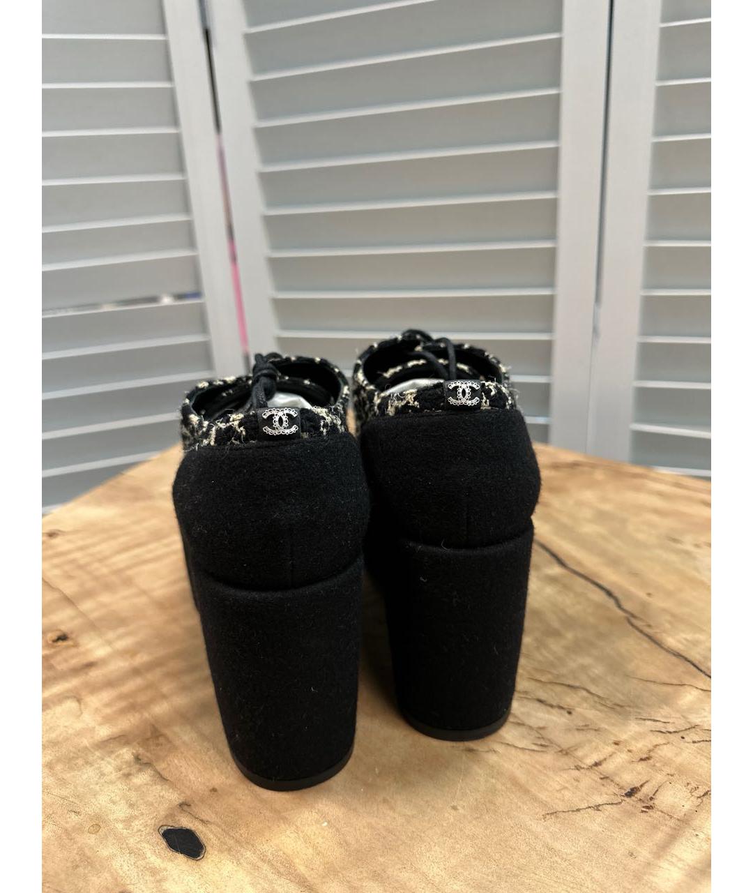 CHANEL Черные кожаные туфли, фото 3