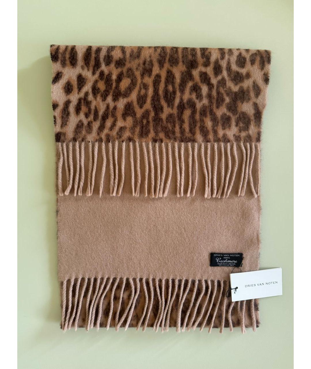 DRIES VAN NOTEN Бежевый кашемировый шарф, фото 2