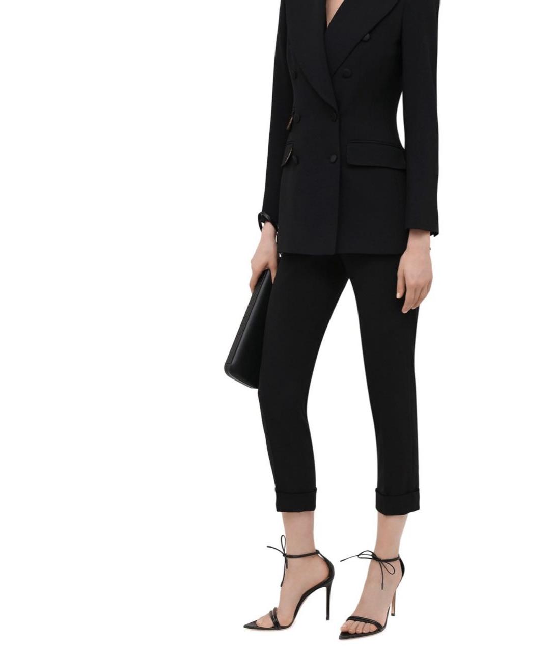 DOLCE&GABBANA Черные шерстяные брюки узкие, фото 2