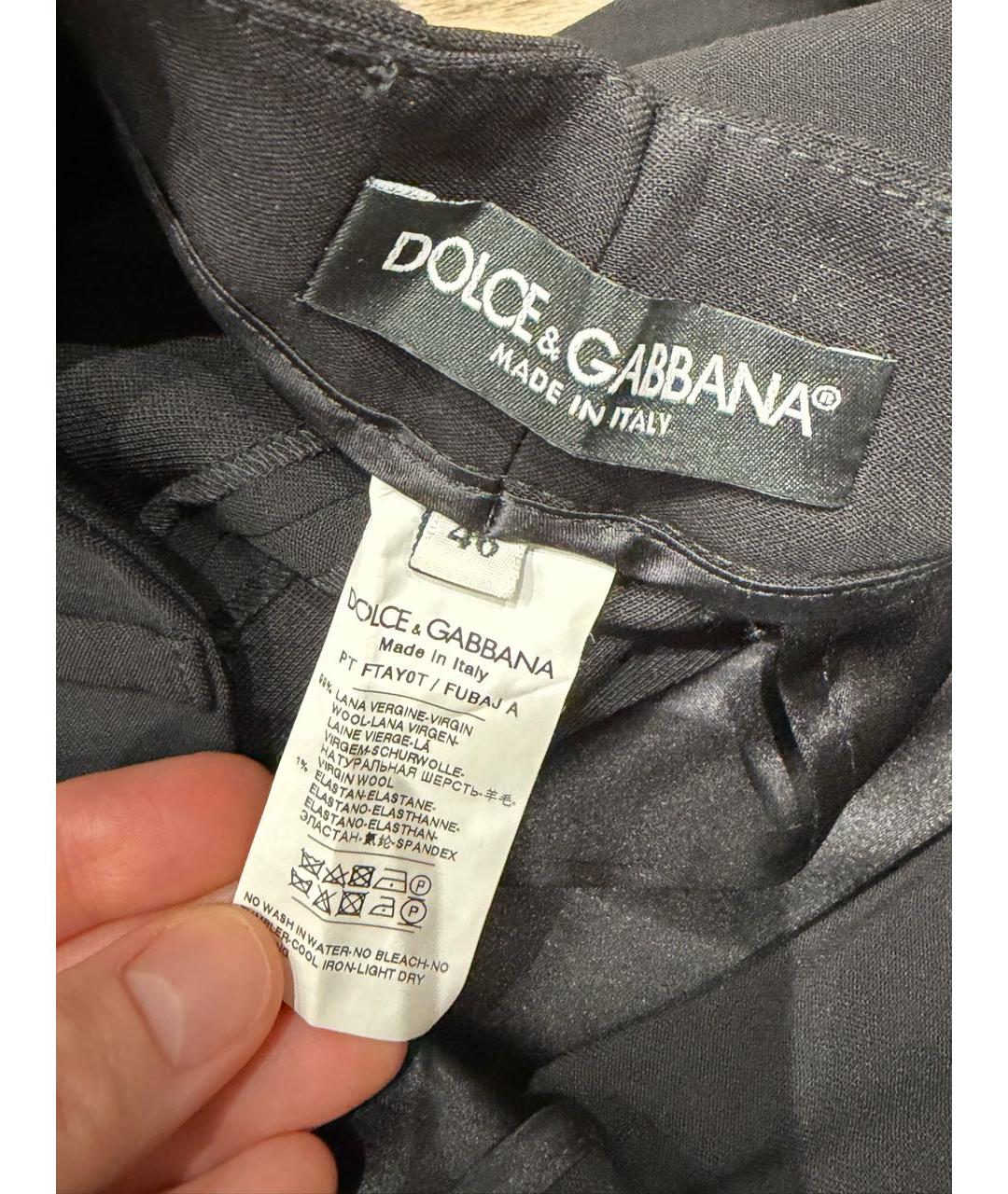 DOLCE&GABBANA Черные шерстяные брюки узкие, фото 5