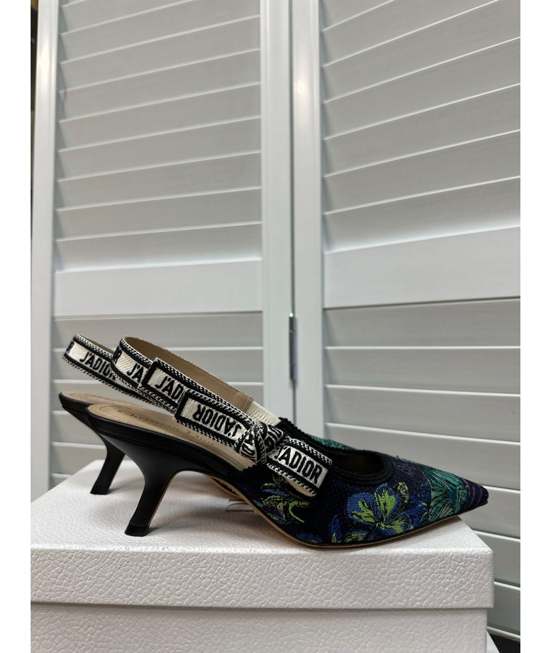 CHRISTIAN DIOR Мульти текстильные туфли, фото 5