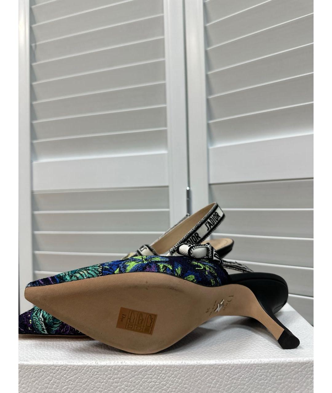 CHRISTIAN DIOR Мульти текстильные туфли, фото 4