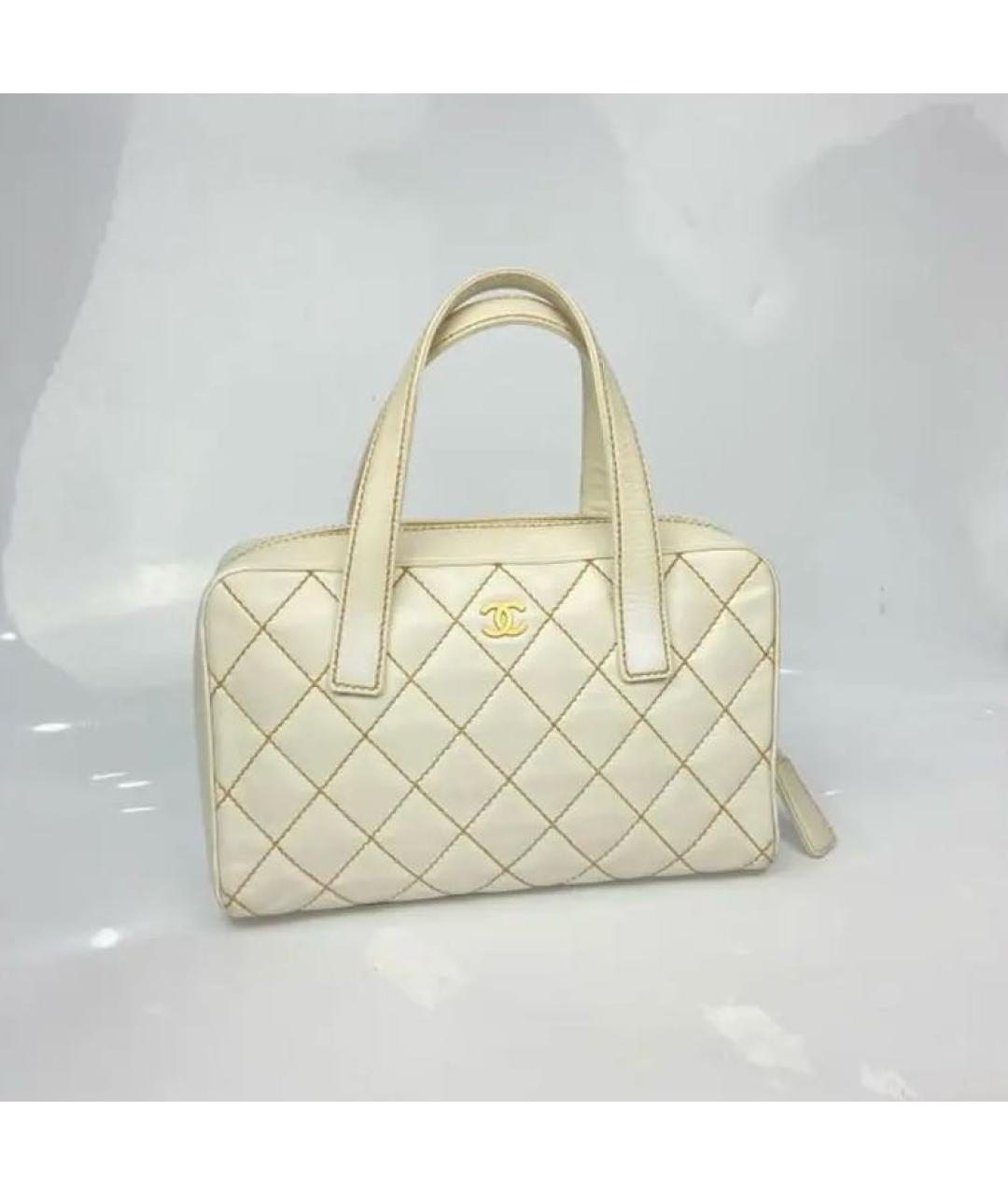 CHANEL Бежевая кожаная сумка через плечо, фото 2