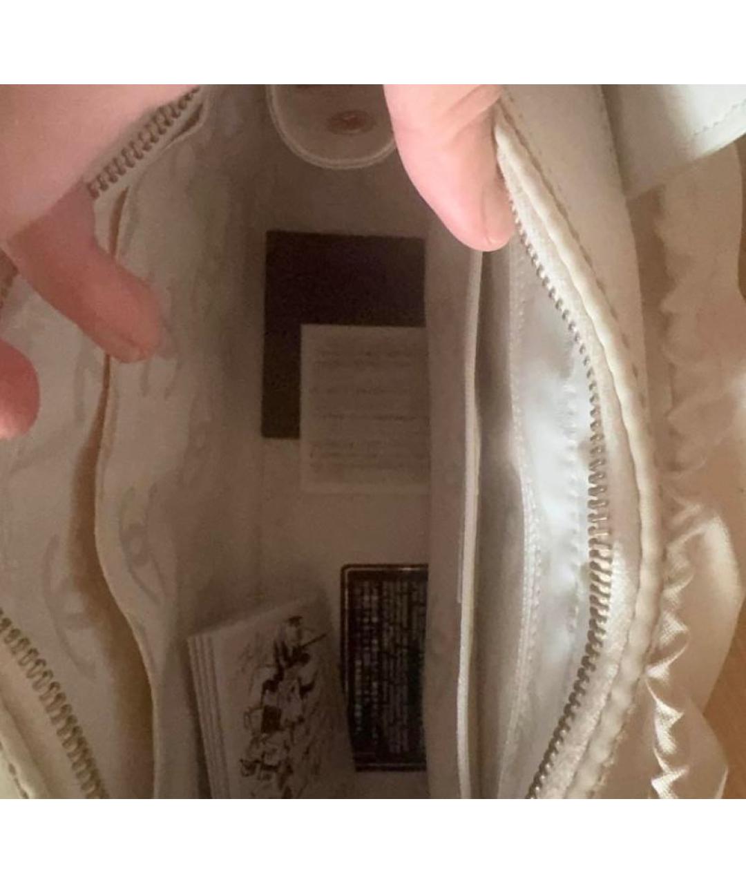 CHANEL Бежевая кожаная сумка через плечо, фото 5