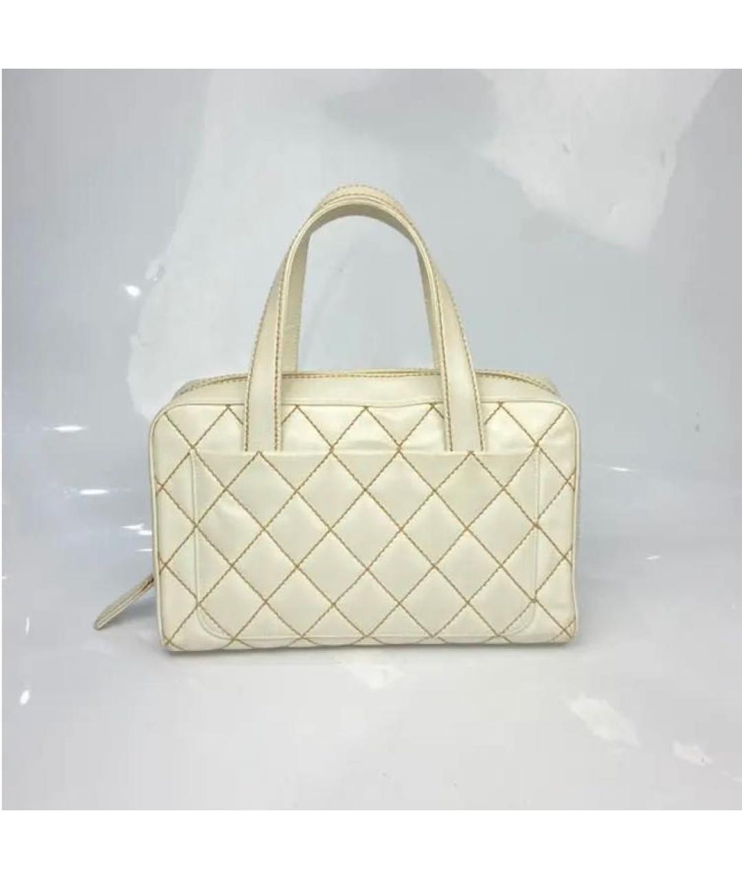 CHANEL Бежевая кожаная сумка через плечо, фото 4