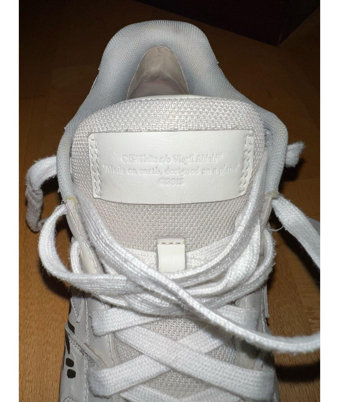 OFF-WHITE Белые кожаные низкие кроссовки / кеды, фото 8