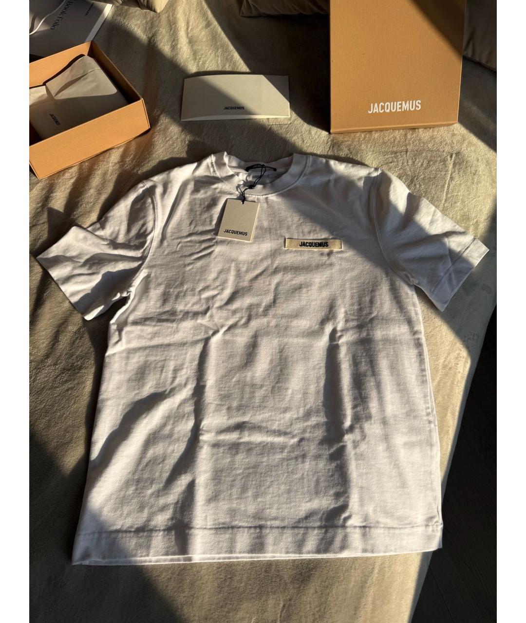 JACQUEMUS Белая хлопковая футболка, фото 2