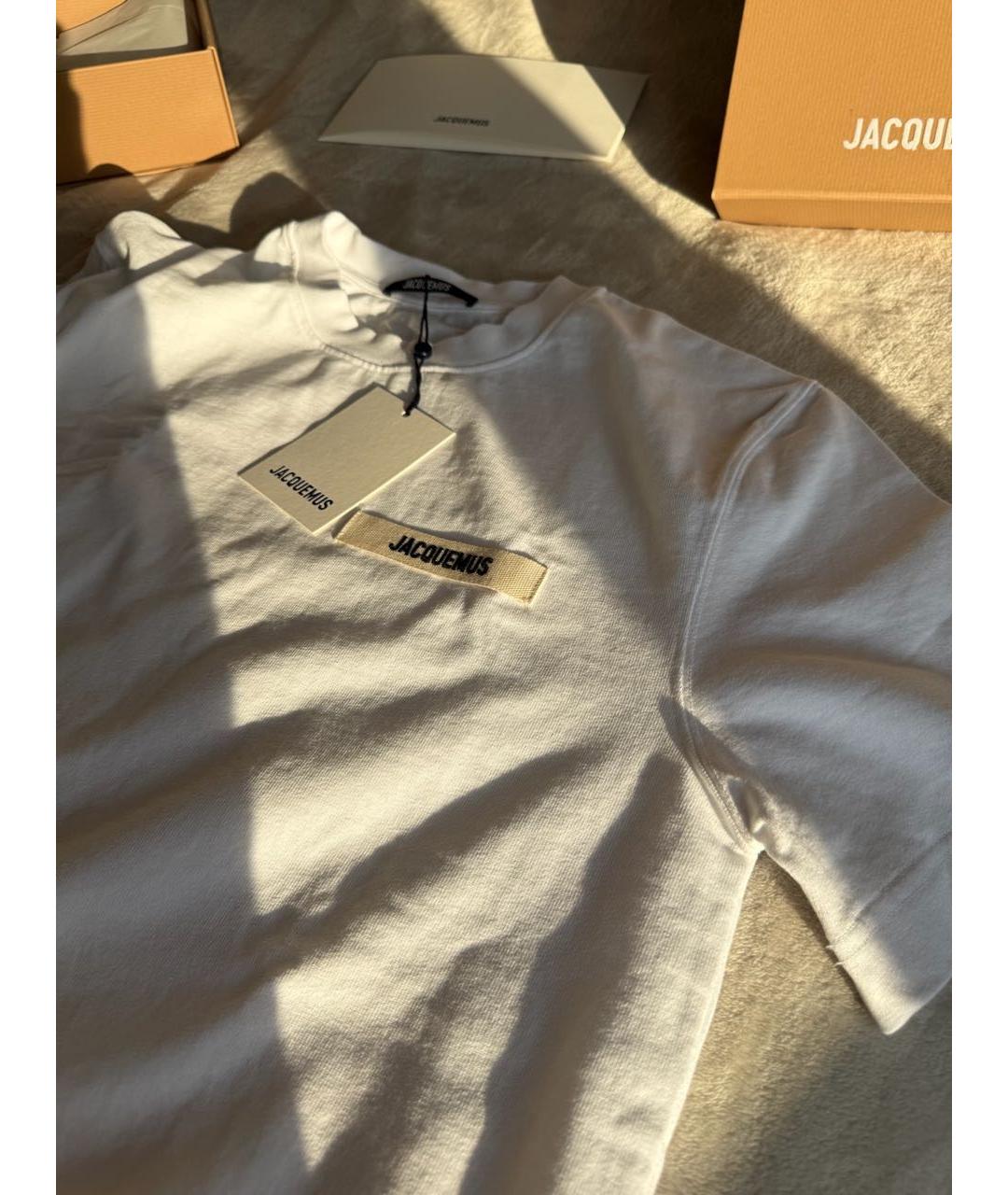 JACQUEMUS Белая хлопковая футболка, фото 3