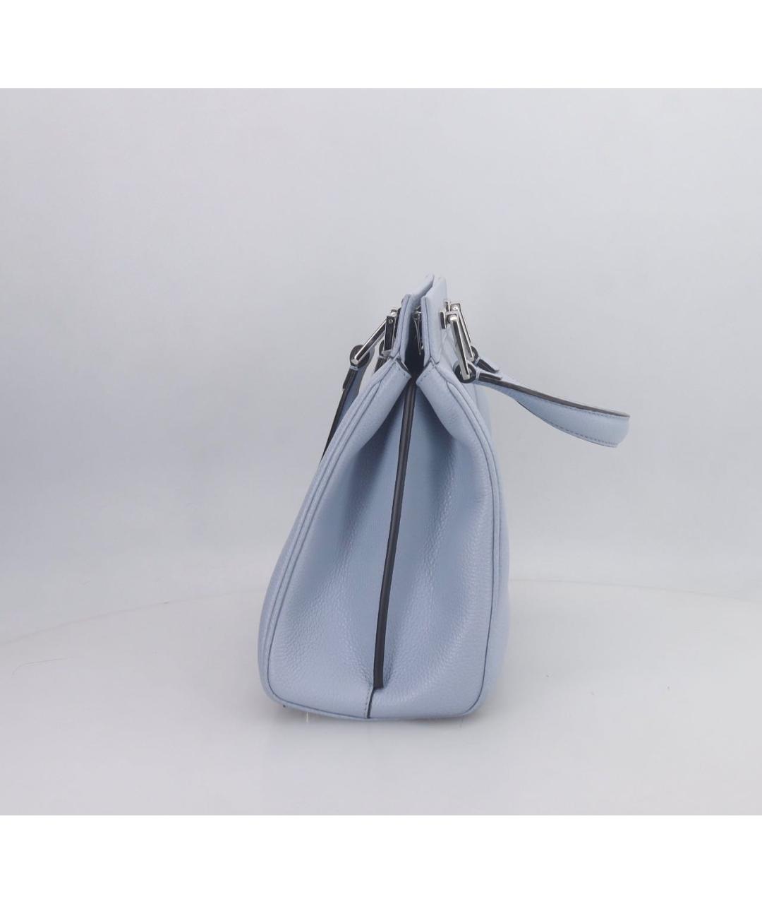 GUCCI Голубая кожаная сумка с короткими ручками, фото 7