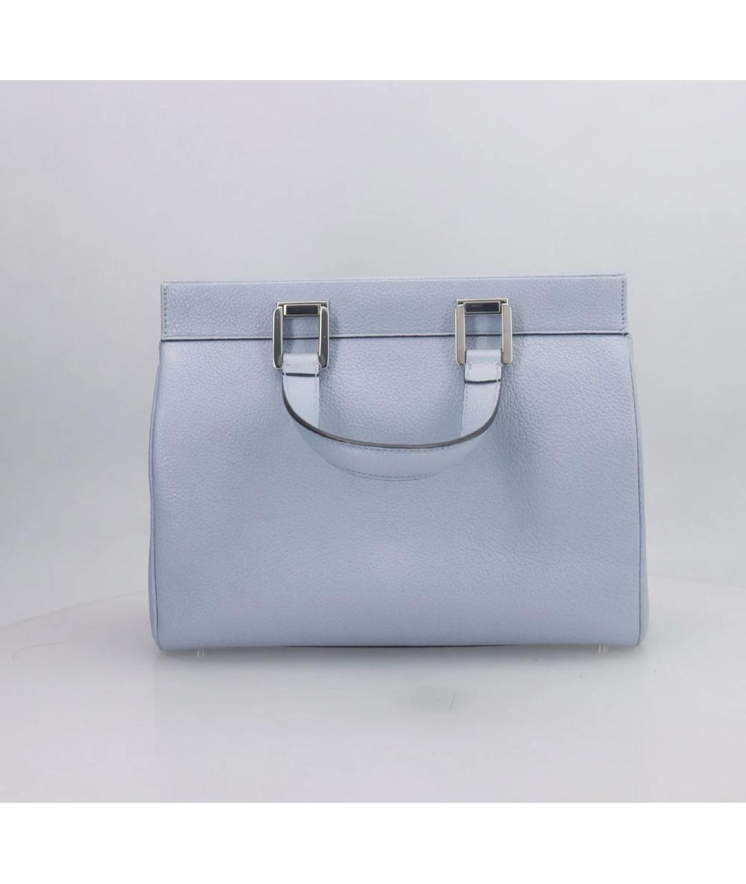 GUCCI Голубая кожаная сумка с короткими ручками, фото 6