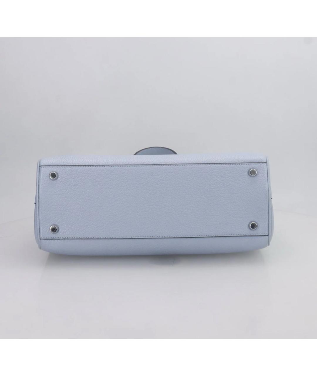 GUCCI Голубая кожаная сумка с короткими ручками, фото 3
