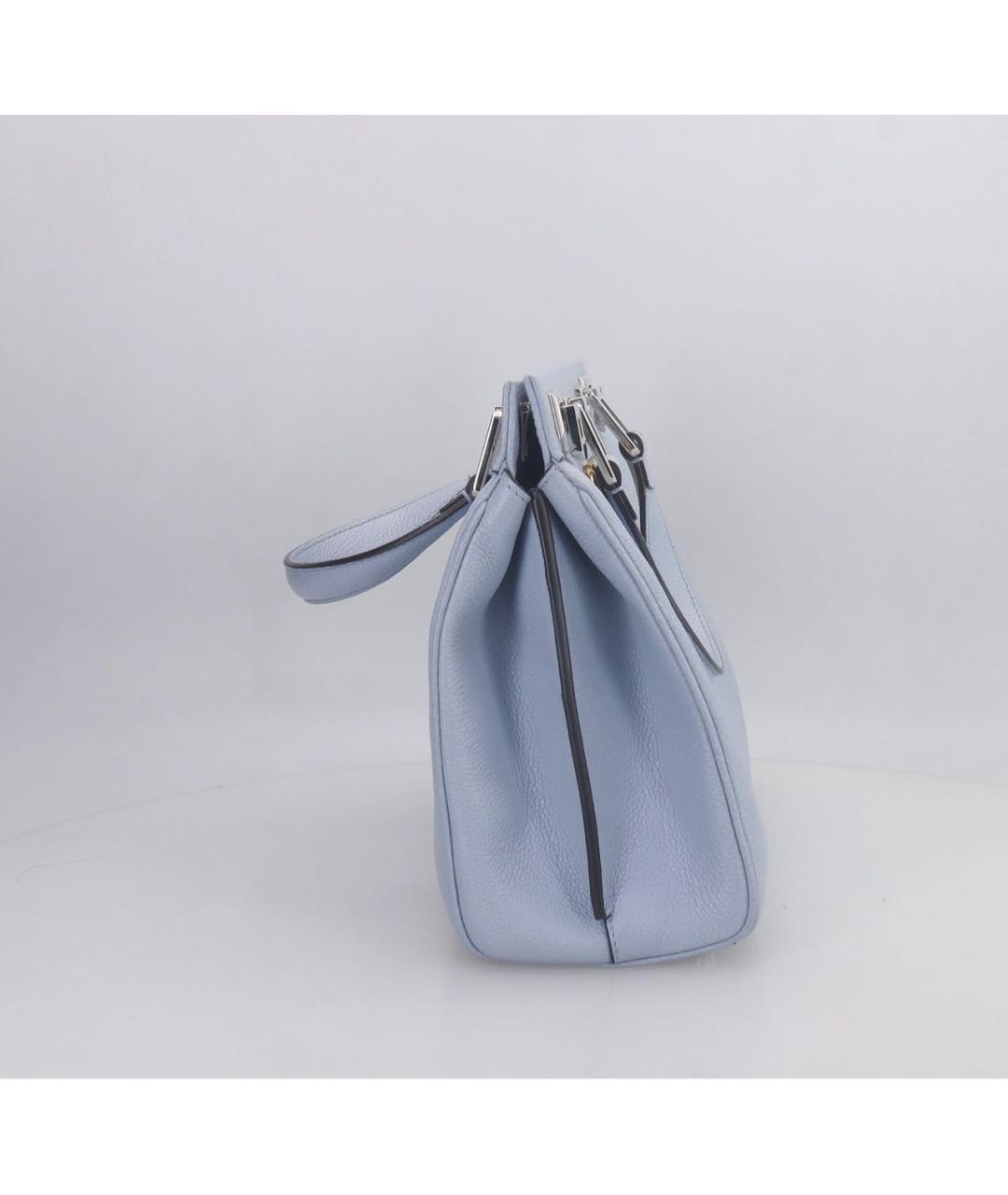 GUCCI Голубая кожаная сумка с короткими ручками, фото 5