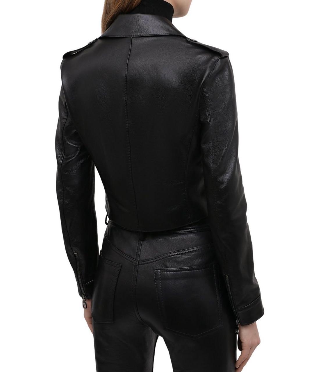 DOLCE&GABBANA Черная кожаная куртка, фото 2