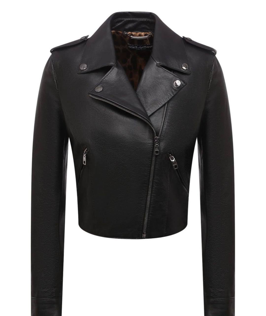 DOLCE&GABBANA Черная кожаная куртка, фото 1