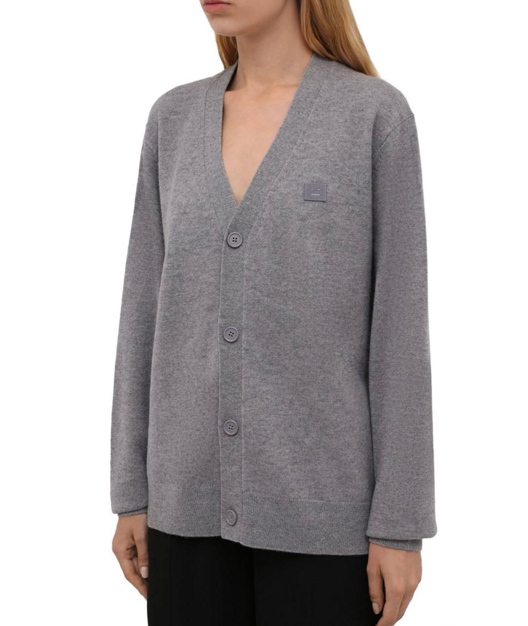 ACNE STUDIOS Серый шерстяной кардиган, фото 3