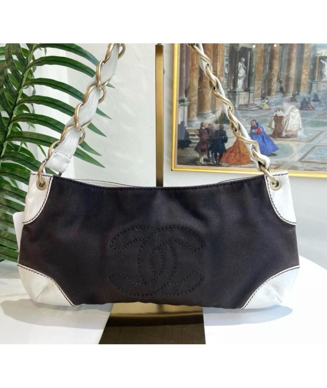 CHANEL Черная тканевая сумка через плечо, фото 6