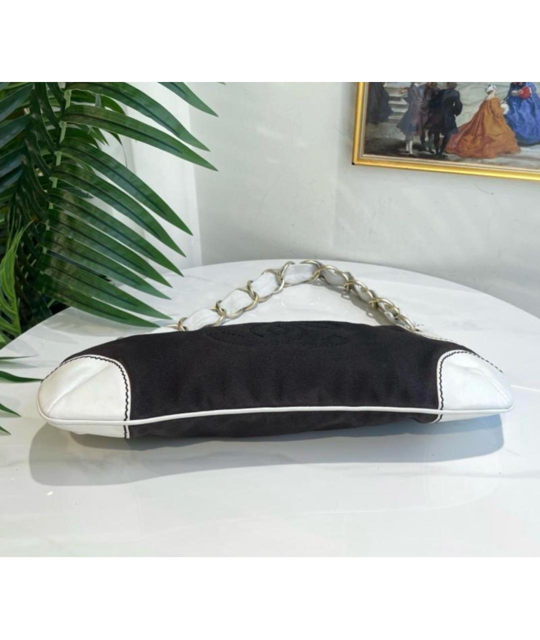 CHANEL Черная тканевая сумка через плечо, фото 4