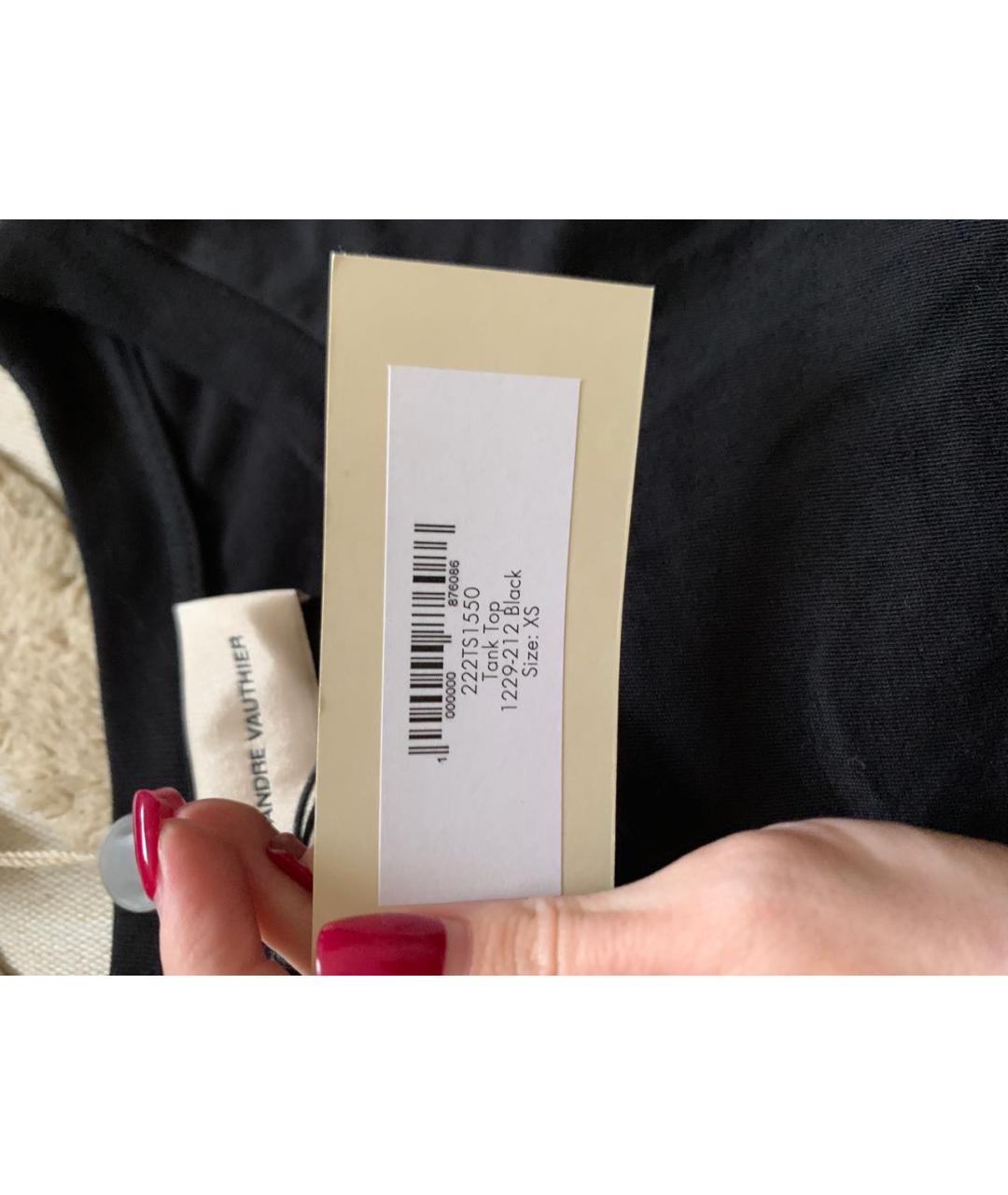 ALEXANDRE VAUTHIER Черная хлопковая майка, фото 3