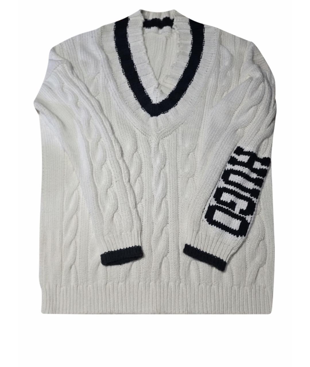 HUGO BOSS Белый хлопковый джемпер / свитер, фото 1