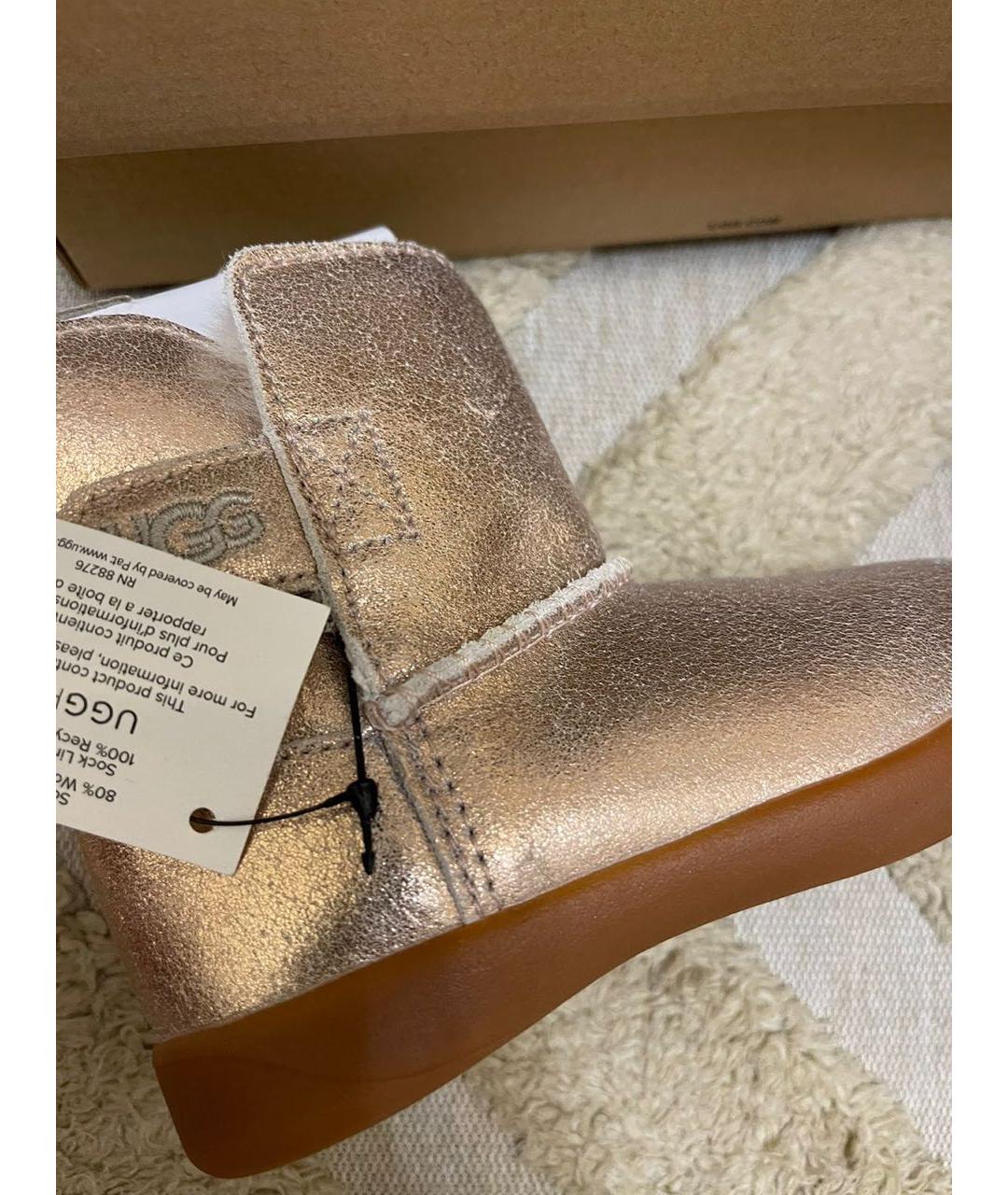 UGG AUSTRALIA Розовые кожаные ботинки, фото 4