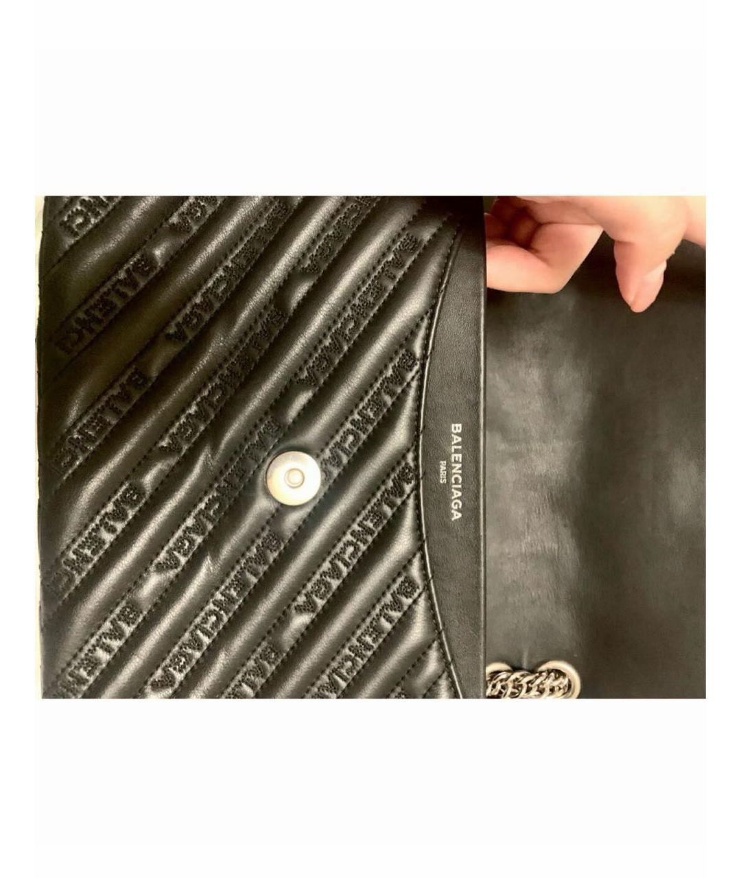 BALENCIAGA Черная кожаная сумка через плечо, фото 3