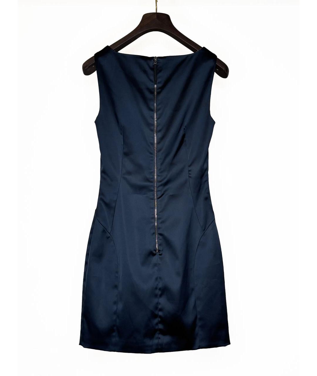 DOLCE&GABBANA Темно-синее ацетатное коктейльное платье, фото 2