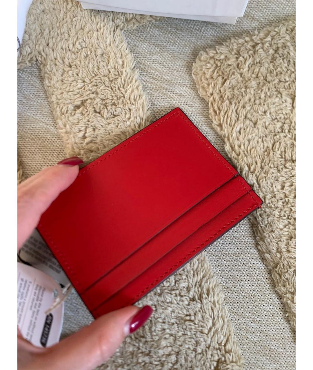 MOSCHINO Красный кожаный кардхолдер, фото 3
