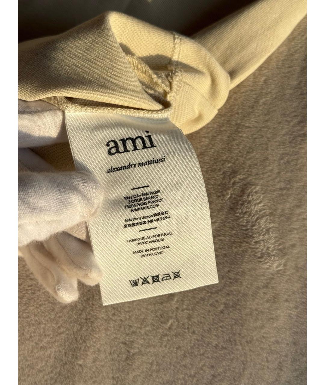 Ami Paris Бежевая хлопковая футболка, фото 5