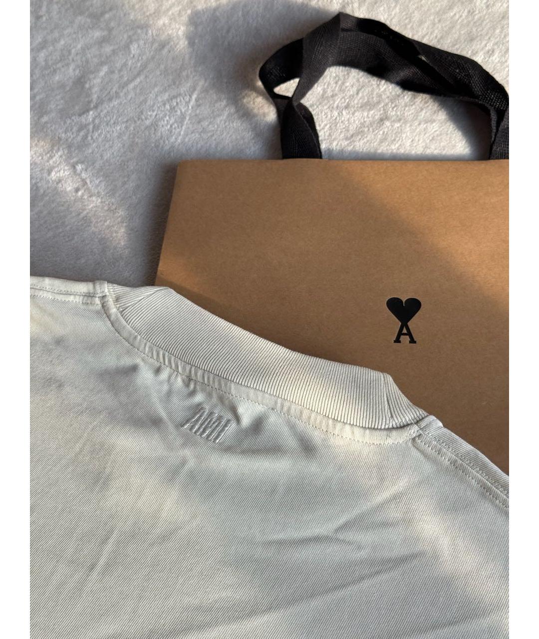 Ami Paris Бежевая хлопковая футболка, фото 4