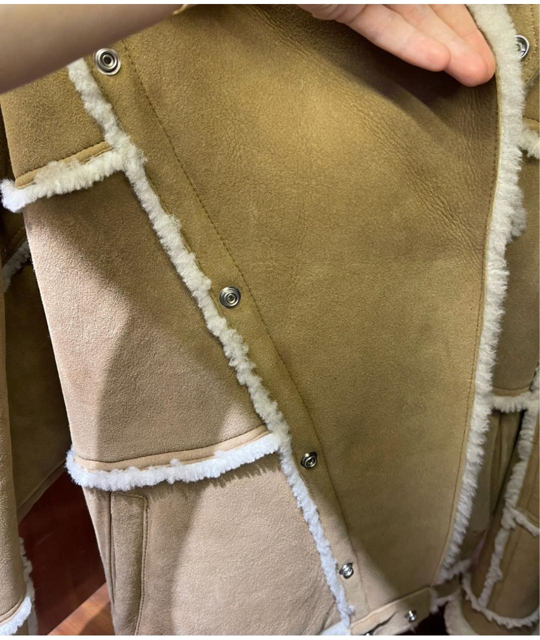 IRO Бежевая замшевая дубленка, фото 6